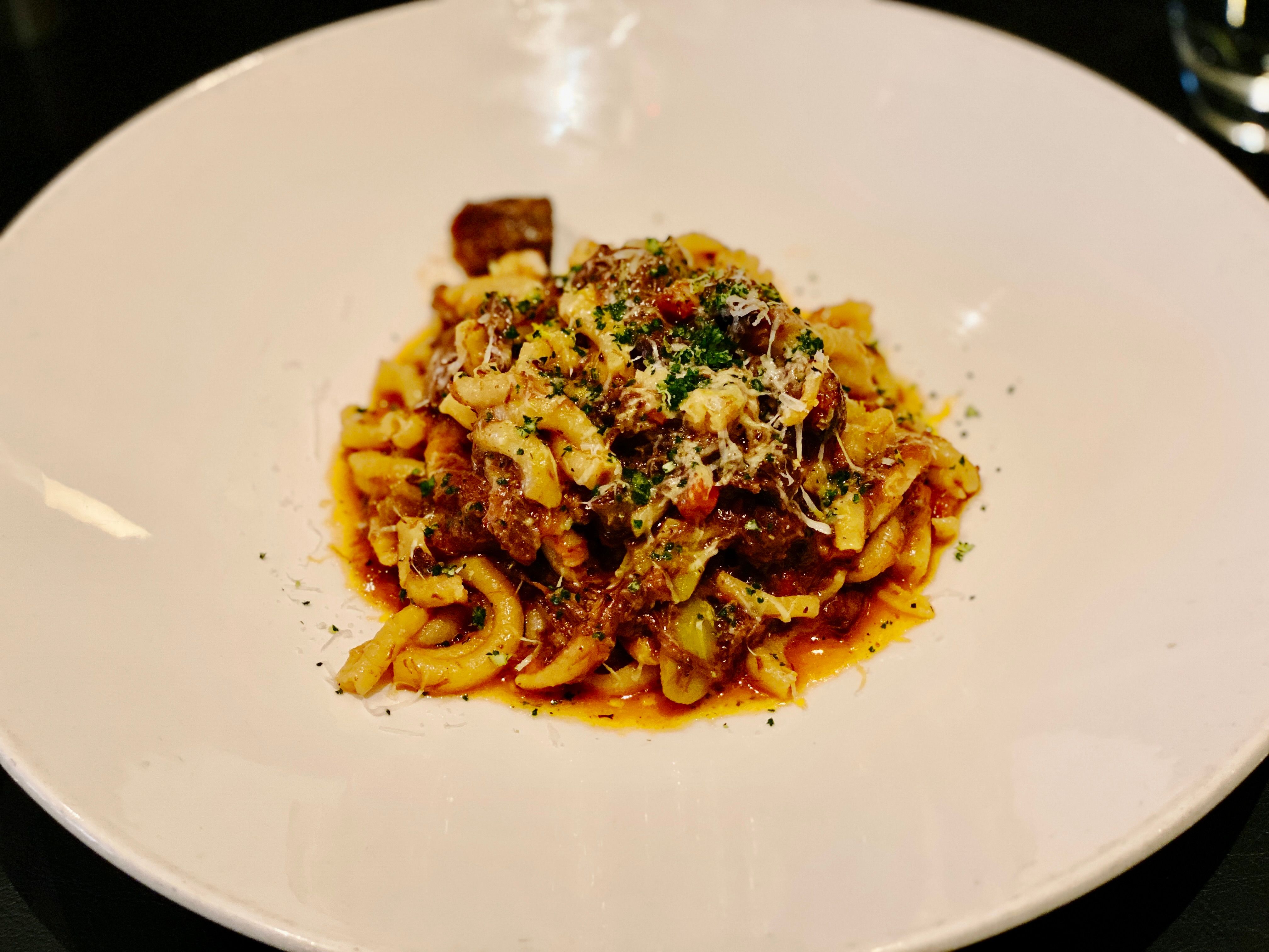 A photo of a wagyu shin ragu with pasta. It was seriously incredible.