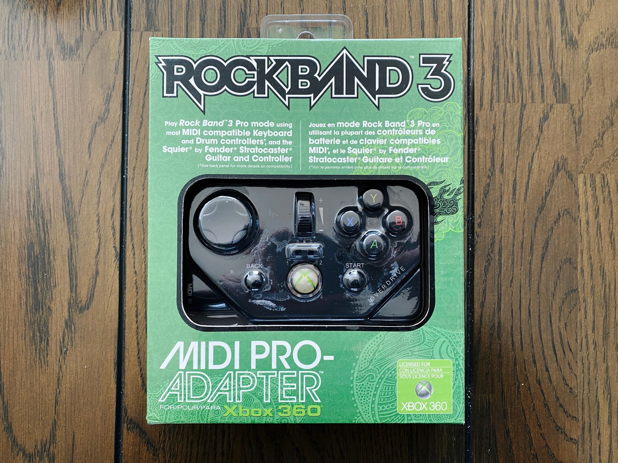 A photo of the MadCatz Rock Band MIDI adapter controller, used for plugging my drum kit into the Xbox 360 for use with Guitar Hero.